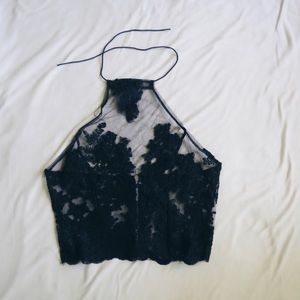 Lace Halter Crop Top